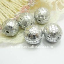 Silver Square-rondelles Round Large Hole Beads