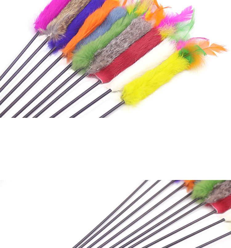 Interactive Cat Toy Funny Feather Toys Play Sticks for Kitten Pet Cat Cat teaser (Multicolor)