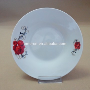 bright red flower decal ceramic plate/ dinner plate/ ceramic dinner plate for restaurant