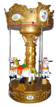 Merry Go Round Carousel Kiddie Ride With Music , Silver For Kindergarten Hr-qf013