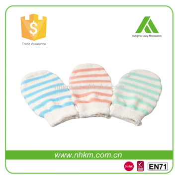 stripes printed soft nylon bath mitt