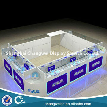 mobilephone store glass cellphone display cabinet