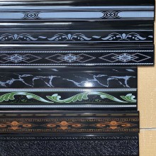 China Black Ceramic Skirting Tile 80x450