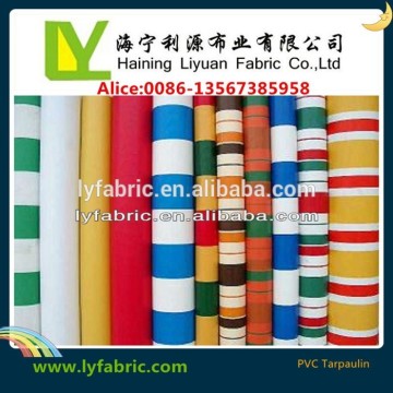 pvc stripe tarpaulin/waterproof pvc awning fabric