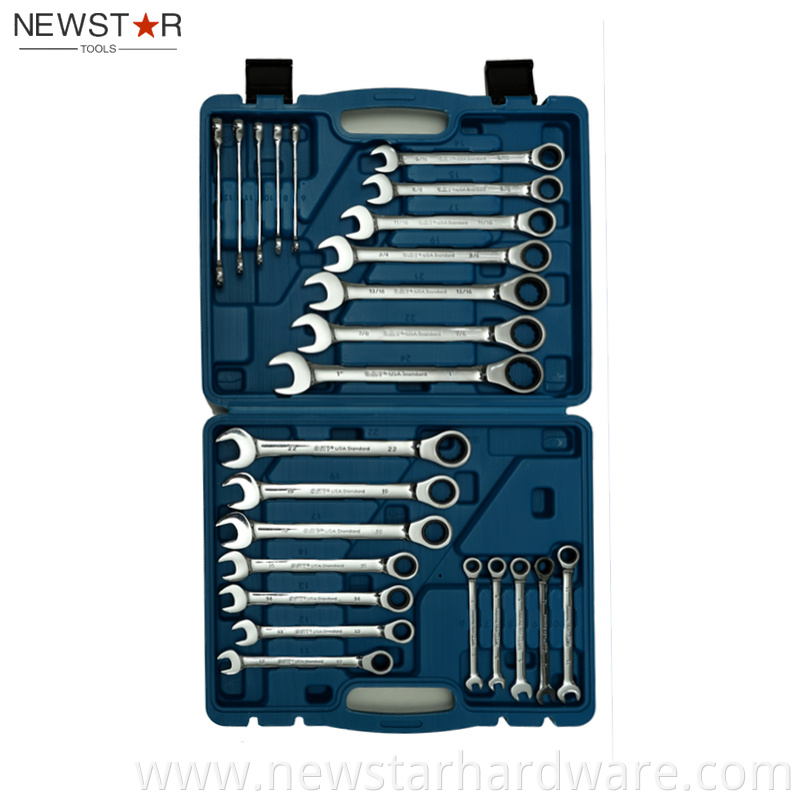 24pcs Black Ratchet Caixa de ferramentas Spanner ajustável