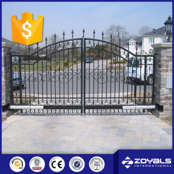 Low price powder coated steel double Garden swing gates