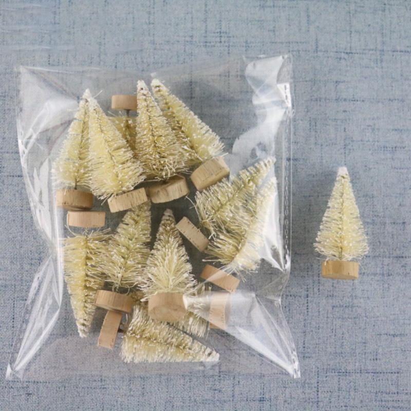 12 Piece Mini Christmas Tree Sisal Silk Cedar - Decoration Small Christmas Tree - Gold S Blue Green White Mini Tree