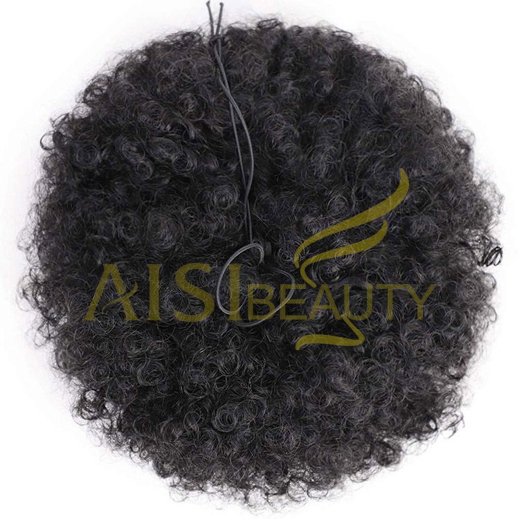 Aisi Beauty Multi Color Top Quality Wholesale Cheap Afro Puff Chignon Hairpiece Extension Messy Donut Fluffy Curly Afro Hair Bun