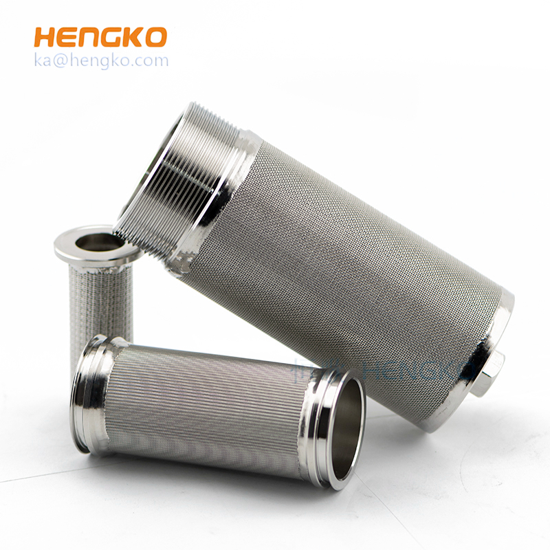 Sintered micron porous stainless steel filter cartridge housings