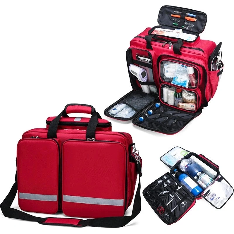 Outdoor Survival Disaster Equipment First Aid Kit Bag, Emergency First Aid Box Travel First Aid Bag