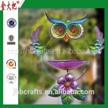 China whole sell colorful night owel metal bird feeder