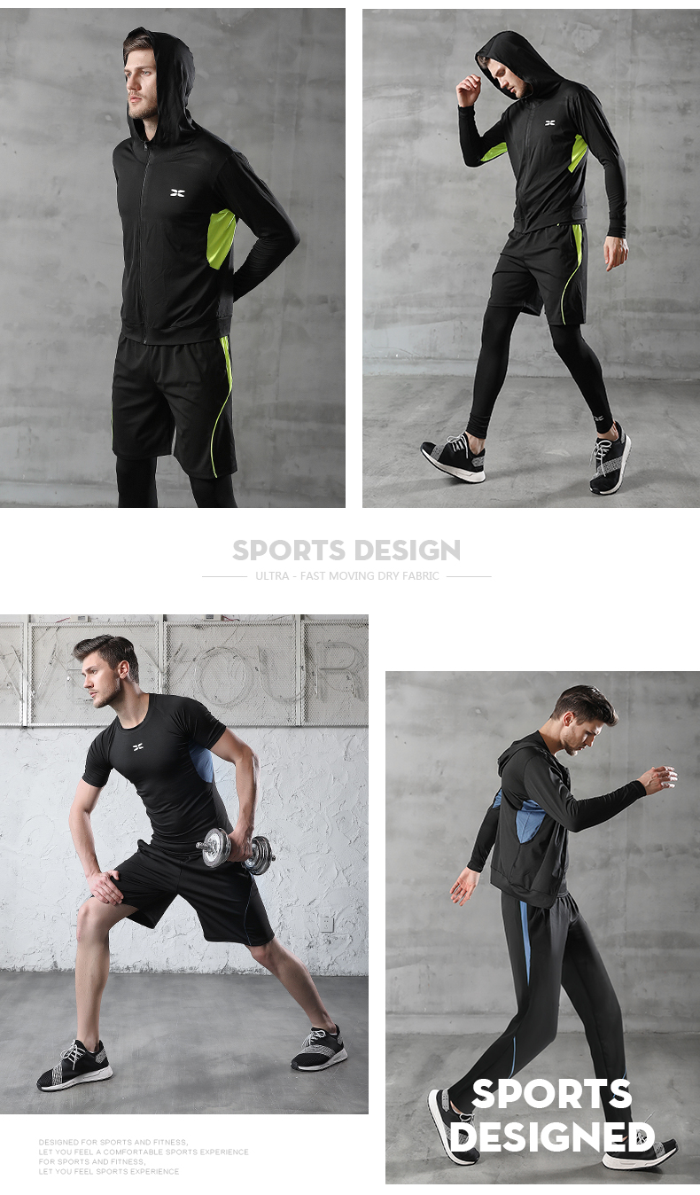 Wholesale Custom Men Fitness Yoga Wear Running Sportswear Gym Workout Hoodies Set