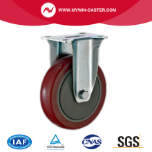 Fixed Plate Red PU Medium Duty Caster Wheels