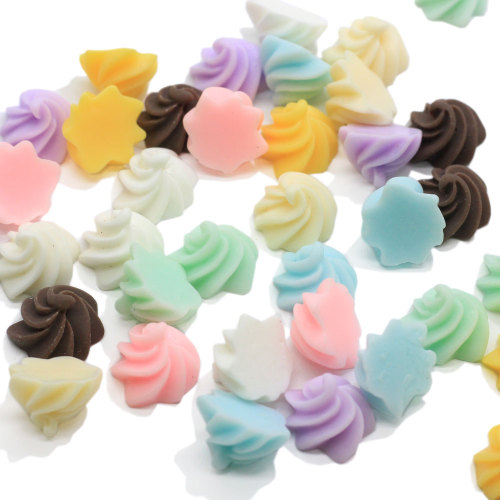 Polychrom Mini Butterkekse geformte Perlen Slime DIY Craft Decor Charms 100pcs / bag Handgemachte Telefon Shell Spacer