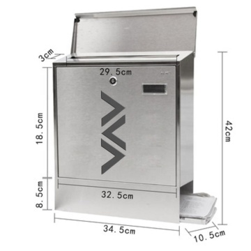 Stainless Steel Waterproof Wall Mount German Design Mailbox