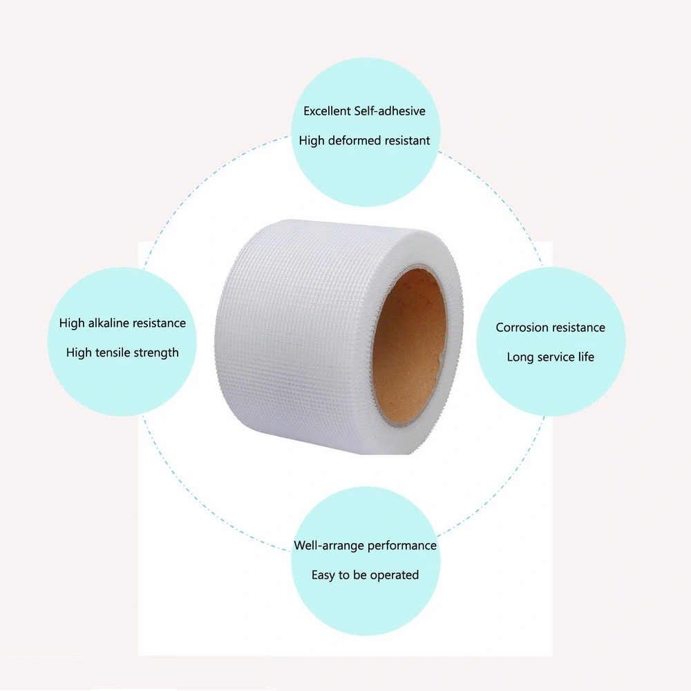 Self Adhesive Fiberglass Cloth White Mesh Drywall Joint Tape