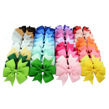 Plain ribbed ribbon fish-tail bow hair clip