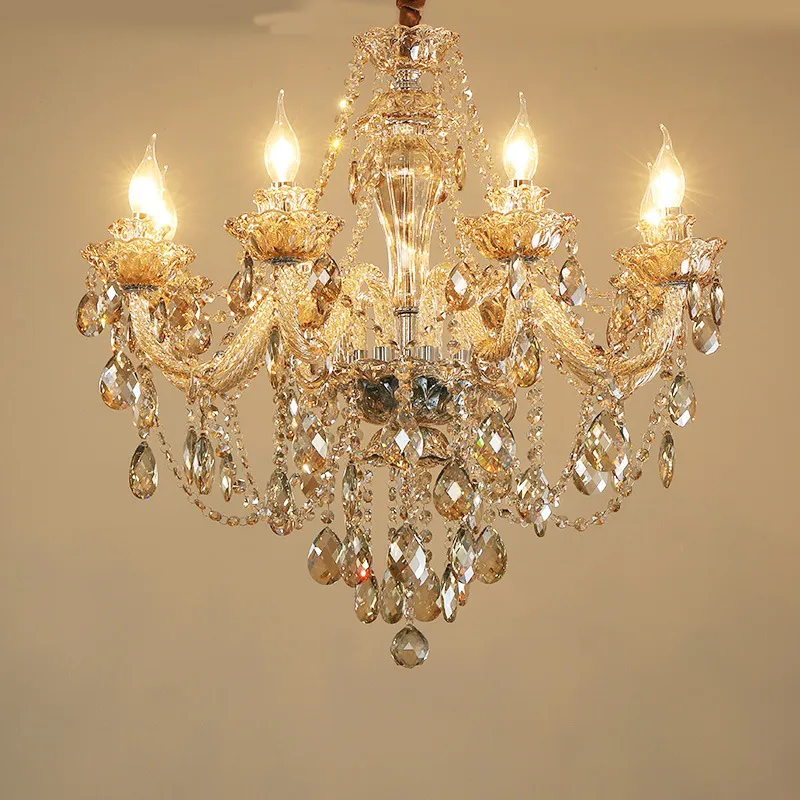 Elegant European Crystal Pendant Light with Vibrant Colors