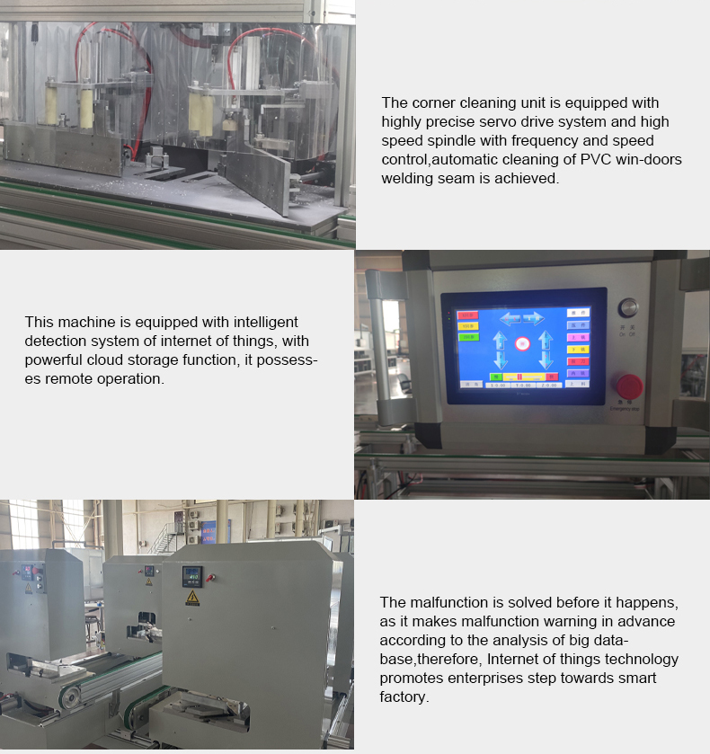 PVC Automatic Window Welder Cleaning Machine Production Line