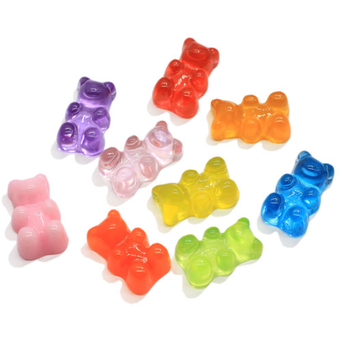 Dość żywica Gummy Bear wisiorek Charms imitacja zwierzęcia miniatura dla kobiety dziewczyny biżuteria ustalenia DIY Craft Decor