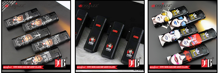 Jet Metal Cover Refillable Butane Gas Plastic Lighter