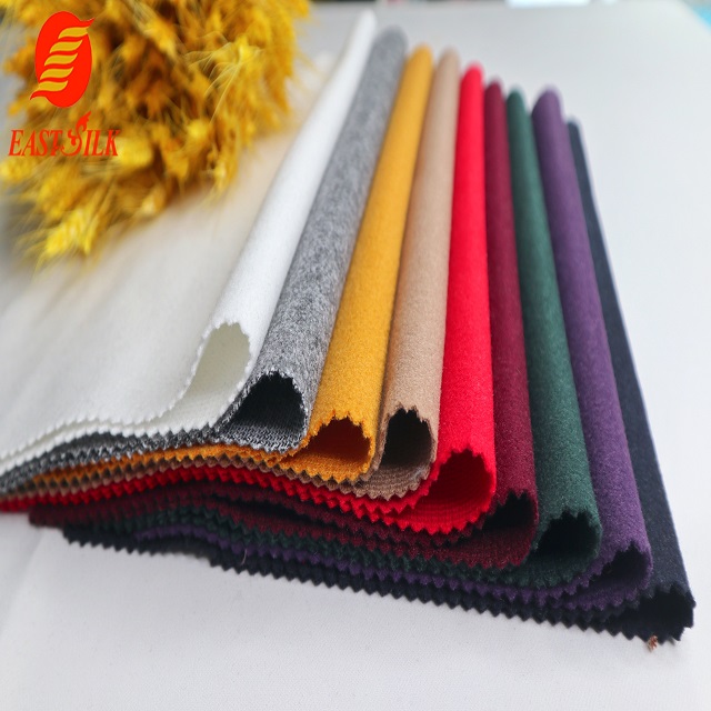 100% polyester stretch loose knitting material poly tweed fabric for overcoat