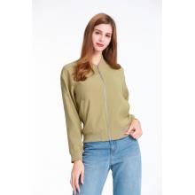 Ribbed Collar ug Ribbed Long-Sleeved Jacket