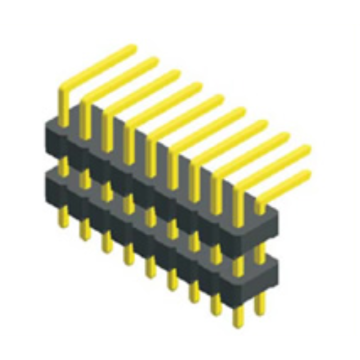 2.00mm رأس الدبوس DualRow مزدوج نوع زاوية البلاستيك