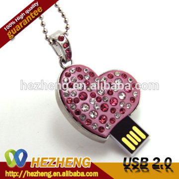 Waterpoof Heart shape Crystal USB Pen Drive 8GB