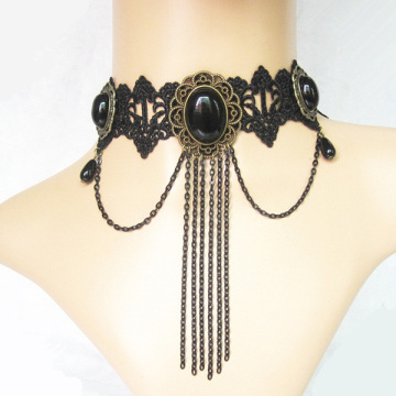Handmade Lace Chokers Customized Chain Stone Choker Necklace