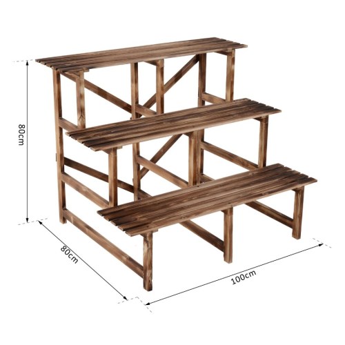 3 Tier Flower Shelf Stand Ladder Garden Rack