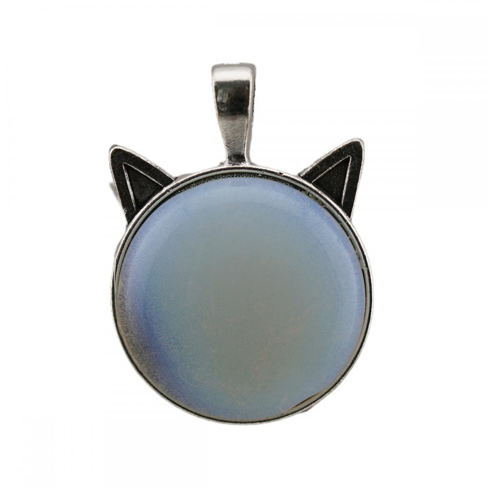 Gemstone Cat Round Stone Coste de piedra natural Crystal Animal Cat Pilation Charm Costo para joyas de bricolaje que hace una nueva llegada