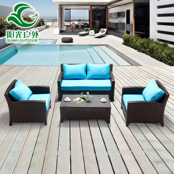 Outdoor sofa hot sale PE rattan wicker garden furniture.