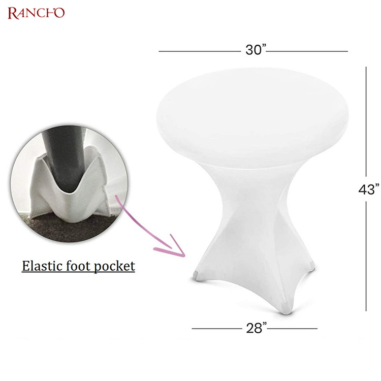 High stretch spandex table cover white color size customized bar wedding banquet birthday table cover