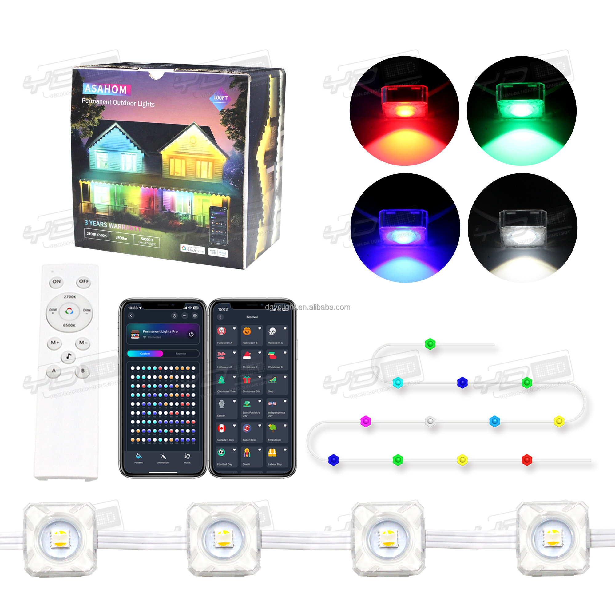 Rgbwcw Led Pixel Point Lights For Home And Holiday Outdoor Decorating ...