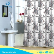 Rose bushes Garden Collection polyester prited hookless shower curtain