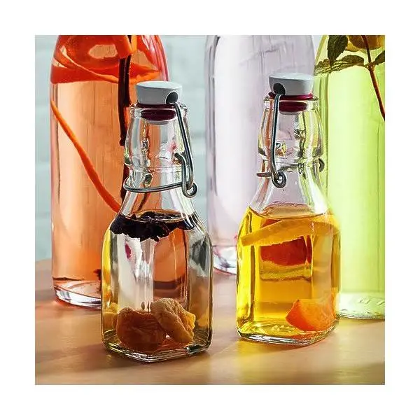 250ml 750ml Glass Beverage Juice Water Clip Cap Bottle