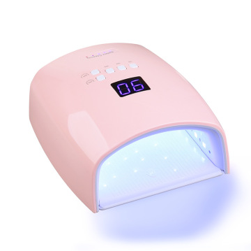 Wireless 48W Pro Cure Gel Nail Lamp - Pink for Salon Use