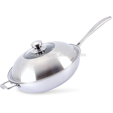 aluminum alloy wok ,induction wok with stainless steel handle,two handle wok