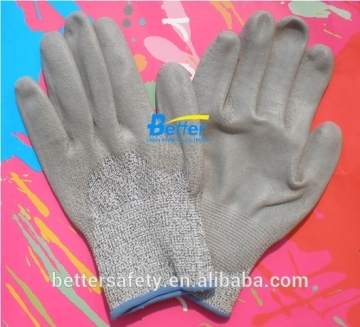 13-Gauge 3/4 PU Coated HPPE Cut Gloves