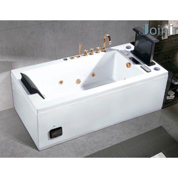 Vasca da bagno porta TV bianco opaco con grembiule