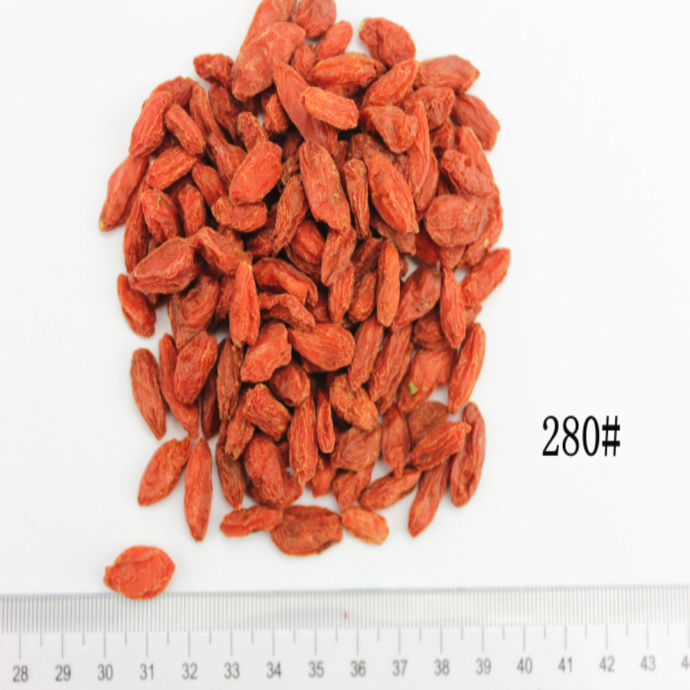 ขนาดที่ผ่านการรับรอง 280 Organic Goji แห้ง