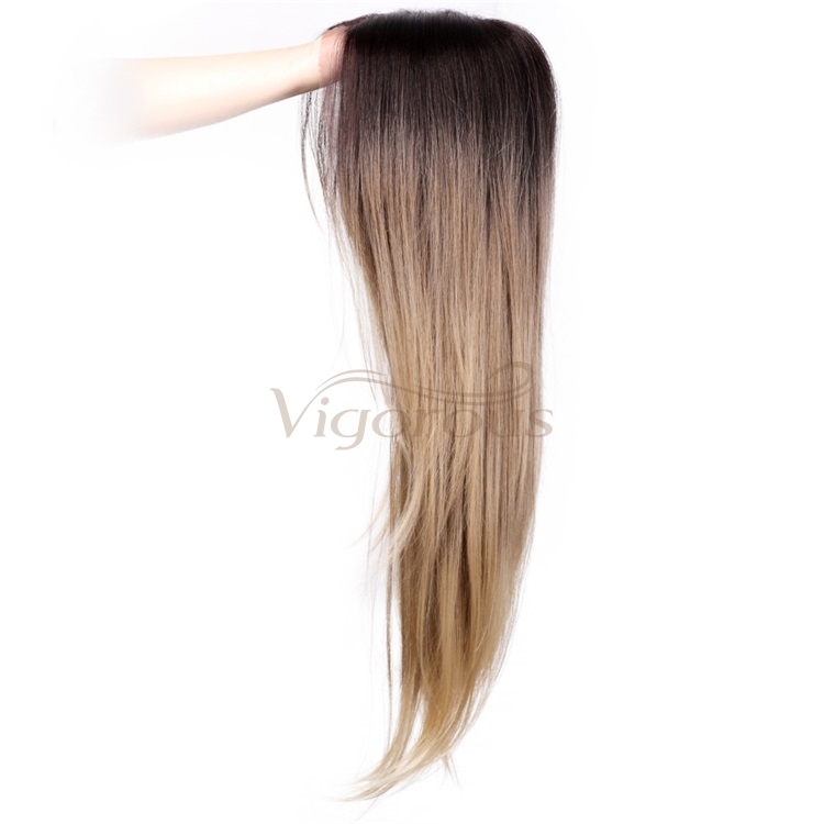 Vigorous Ombre Lace Front Wigs for Women Long Natural Straight Black to Blonde Synthetic Wig with Middle Part Ladies Wigs