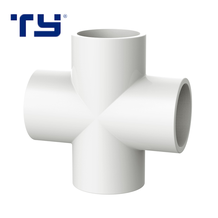 Fitting UPVC Rubber Joint GB 4 Way PVC Pipe Fitting For Water Supply