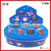 Decorating cookie Attractive Christmas Tree Tin Box