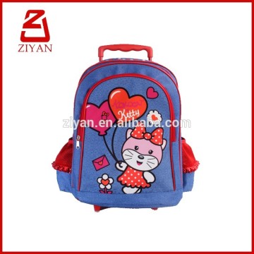 Jeans trolley school bag for kids