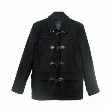 Men's woolen coat, made of woolen fabric