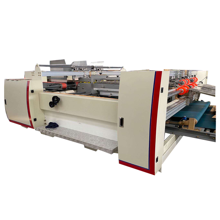 Double pcs semi-automatic corrugated box folder gluer machine