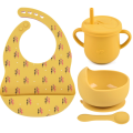 Silicona Baby Feansing Set Bab Bowl Cuchara