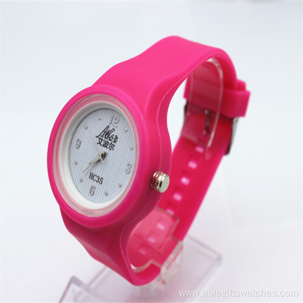 Hot Sale Steel Back Silicone Wrist Watch